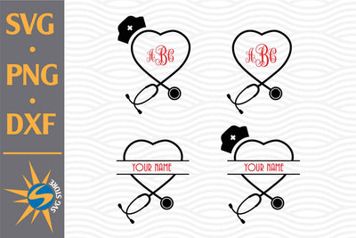 Split Heart Stethoscope SVG, PNG, DXF Digital Files Include SVG SVGStoreShop 