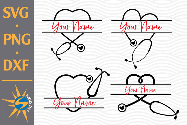 Split Heart Stethoscope SVG, PNG, DXF Digital Files Include SVG SVGStoreShop 
