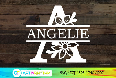 Split letter A monogram, Alphabet svg SVG Artinrhythm shop 