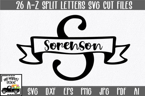Split Letter A-Z SVG Cut Files SVG Old Market 