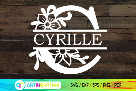 Split letter c monogram, Alphabet svg SVG Artinrhythm shop 