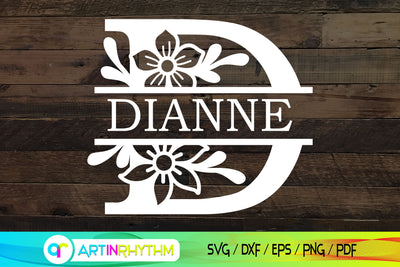 Split letter d monogram, Alphabet svg SVG Artinrhythm shop 