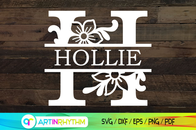 Split letter H monogram, Alphabet svg SVG Artinrhythm shop 