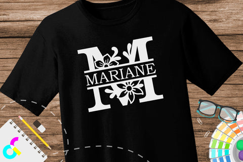 Split letter M monogram, Alphabet svg SVG Artinrhythm shop 