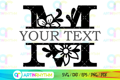 Split letter M monogram, Alphabet svg SVG Artinrhythm shop 