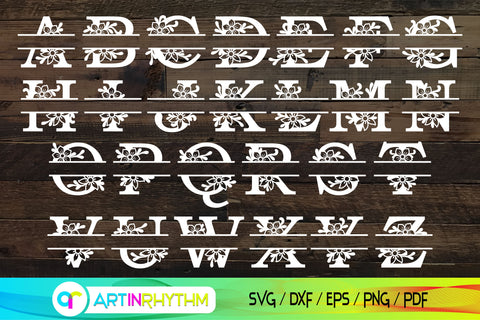 Split letter monogram svg bundle, Alphabet svg SVG Artinrhythm shop 