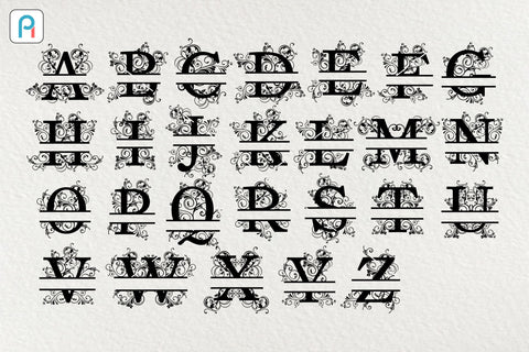 Split Letter Monogram Svg, Letter Monogram Svg, Split Letter Svg SVG Pinoyart Kreatib 