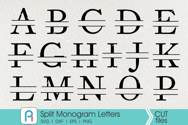 Split Letter Monogram Svg, Letter Monogram Svg SVG Pinoyart Kreatib 