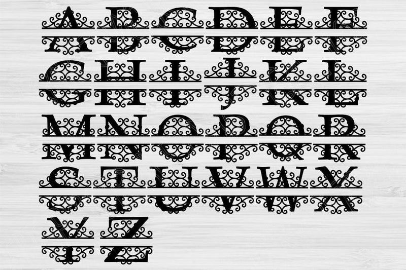 Split Letter Monogram Svg, Monogram Font Svg Alphabet Dxf Instant ...