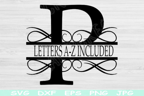 Split Letter Monogram Svg, Monogram Font Svg Alphabet Dxf Instant Digital Download Design Svg Files For Cricut Glowforge Silhouette Cut File SVG TiffsCraftyCreations 