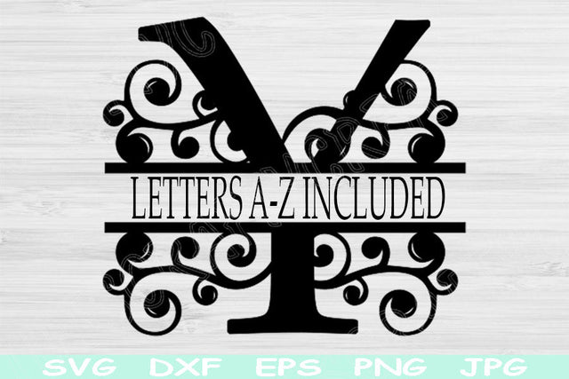 Split Letter Monogram Svg, Monogram Font Svg Dxf, Eps, Png Digital Download Design Svg For Cricut, Glowforge, Silhouette Vector Cut Files SVG TiffsCraftyCreations 