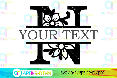 Split letter N monogram, Alphabet svg SVG Artinrhythm shop 