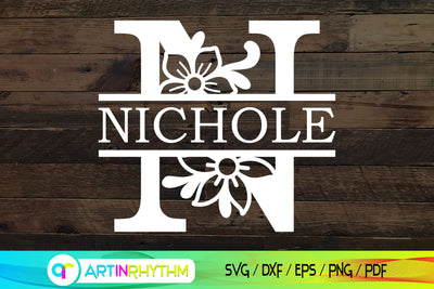 Split letter N monogram, Alphabet svg SVG Artinrhythm shop 
