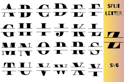 Split Letter SVG A-Z ForCricut SVG MockupSvgVenue 