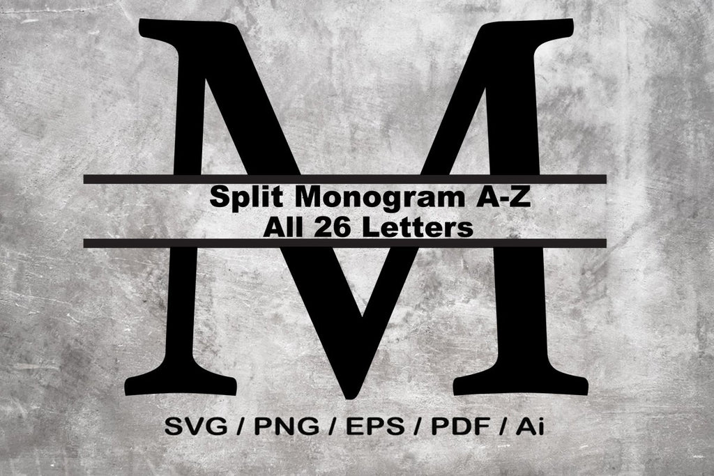 Split Letter SVG, Letter A-Z SVG, Split Monogram SVG, Split Frame ...