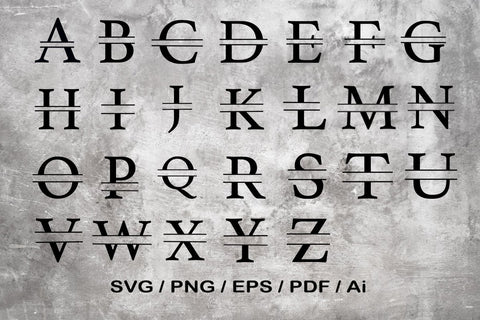 Split Letter SVG, Letter A-Z SVG, Split Monogram SVG, Split Frame Alphabet, Split Alphabet SVG, Split Font SVG SVG MagicDesignUS 