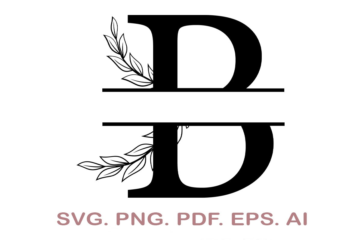 Letter B Split Monogram SVG