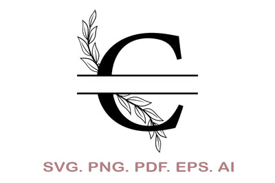 Split Letter SVG, Letter C SVG, Split Monogram SVG, Split Frame Alphabet, Split Alphabet SVG, Split Font SVG SVG MagicDesignUS 