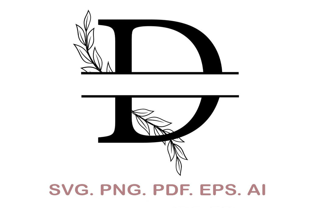 Split Leter D Split Letter SVG, Letter D SVG, Split Monogram SVG, Split Frame ...