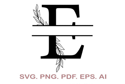 Split Letter SVG, Letter E SVG, Split Monogram SVG, Split Frame Alphabet, Split Alphabet SVG, Split Font SVG SVG MagicDesignUS 