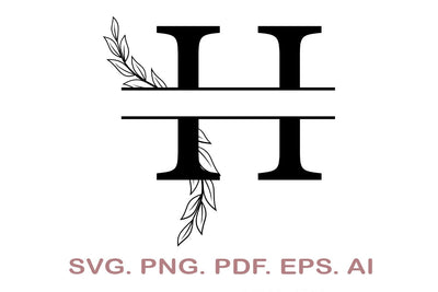 Split Letter SVG, Letter H SVG, Split Monogram SVG, Split Frame Alphabet, Split Alphabet SVG, Split Font SVG SVG MagicDesignUS 
