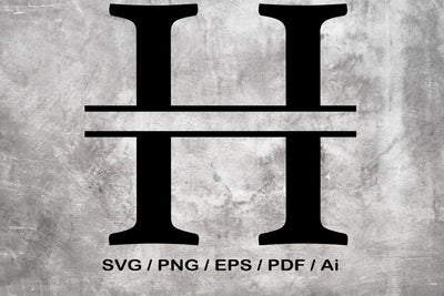 Split Letter SVG, Letter H SVG, Split Monogram SVG, Split Frame Alphabet, Split Alphabet SVG, Split Font SVG SVG MagicDesignUS 