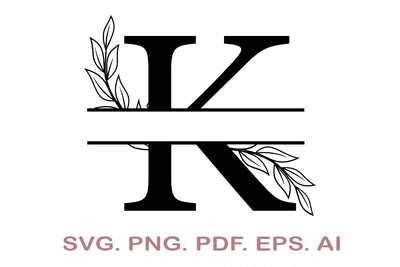 Split Letter SVG, Letter K SVG, Split Monogram SVG, Split Frame Alphabet, Split Alphabet SVG, Split Font SVG SVG MagicDesignUS 