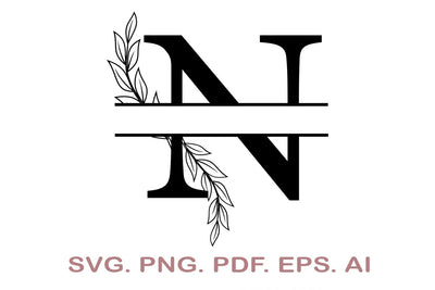 Split Letter SVG, Letter N SVG, Split Monogram SVG, Split Frame Alphabet, Split Alphabet SVG, Split Font SVG SVG MagicDesignUS 