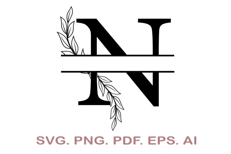 Split Letter SVG, Letter N SVG, Split Monogram SVG, Split Frame Alphabet, Split Alphabet SVG, Split Font SVG SVG MagicDesignUS 