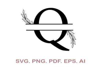 Split Letter SVG, Letter Q SVG, Split Monogram SVG, Split Frame Alphabet, Split Alphabet SVG, Split Font SVG SVG MagicDesignUS 