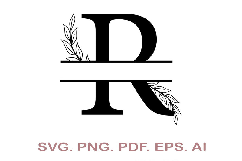 Split Letter SVG, Letter R SVG, Split Monogram SVG, Split Frame ...