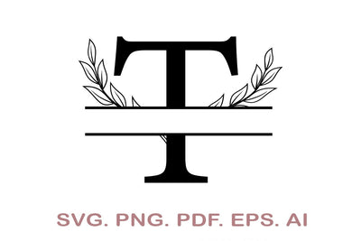 Split Letter SVG, Letter T SVG, Split Monogram SVG, Split Frame Alphabet, Split Alphabet SVG, Split Font SVG SVG MagicDesignUS 