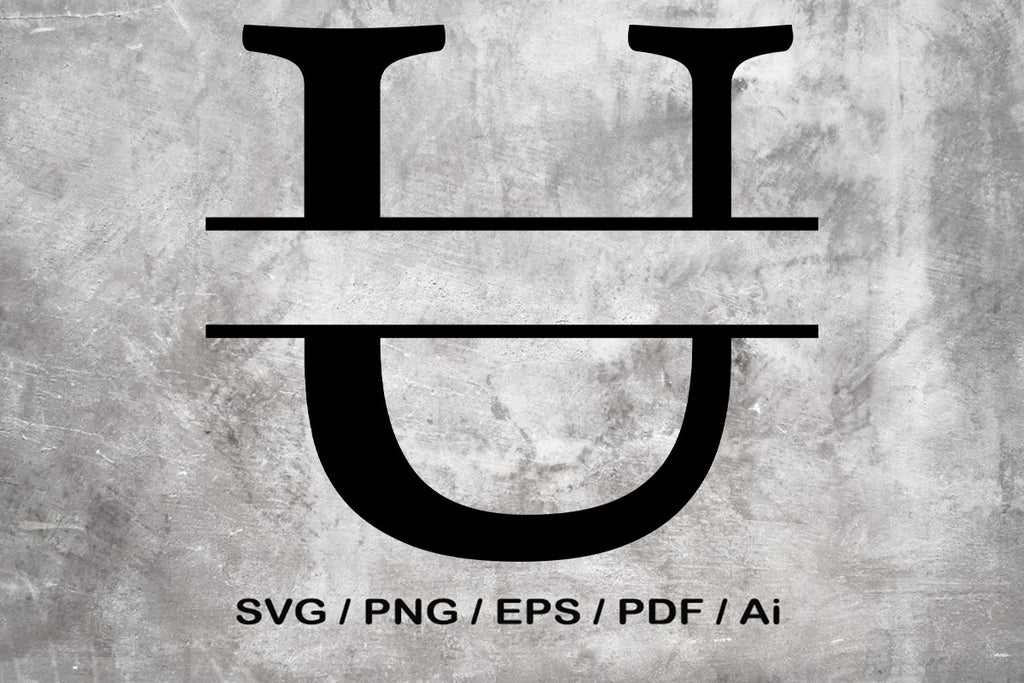 Split Letter SVG, Letter U SVG, Split Monogram SVG, Split Frame ...