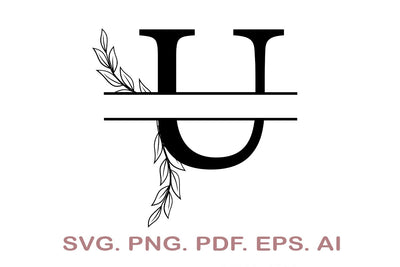 Split Letter SVG, Letter U SVG, Split Monogram SVG, Split Frame Alphabet, Split Alphabet SVG, Split Font SVG SVG MagicDesignUS 