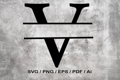 Split Letter SVG, Letter V SVG, Split Monogram SVG, Split Frame Alphabet, Split Alphabet SVG, Split Font SVG SVG MagicDesignUS 