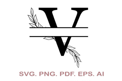 Split Letter SVG, Letter V SVG, Split Monogram SVG, Split Frame Alphabet, Split Alphabet SVG, Split Font SVG SVG MagicDesignUS 