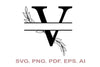 Split Letter SVG, Letter V SVG, Split Monogram SVG, Split Frame ...