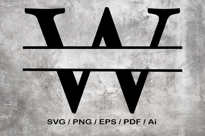 Split Letter SVG, Letter W SVG, Split Monogram SVG, Split Frame Alphabet, Split Alphabet SVG, Split Font SVG SVG MagicDesignUS 