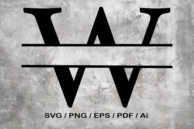 Split Letter SVG, Letter W SVG, Split Monogram SVG, Split Frame Alphabet, Split Alphabet SVG, Split Font SVG SVG MagicDesignUS 