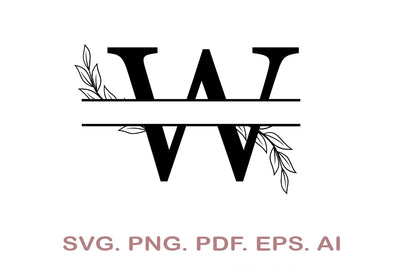 Split Letter SVG, Letter W SVG, Split Monogram SVG, Split Frame Alphabet, Split Alphabet SVG, Split Font SVG SVG MagicDesignUS 