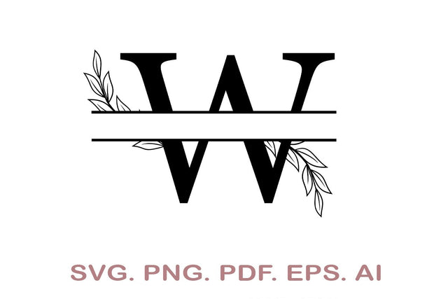 Split Letter SVG, Letter W SVG, Split Monogram SVG, Split Frame Alphabet, Split Alphabet SVG, Split Font SVG SVG MagicDesignUS 