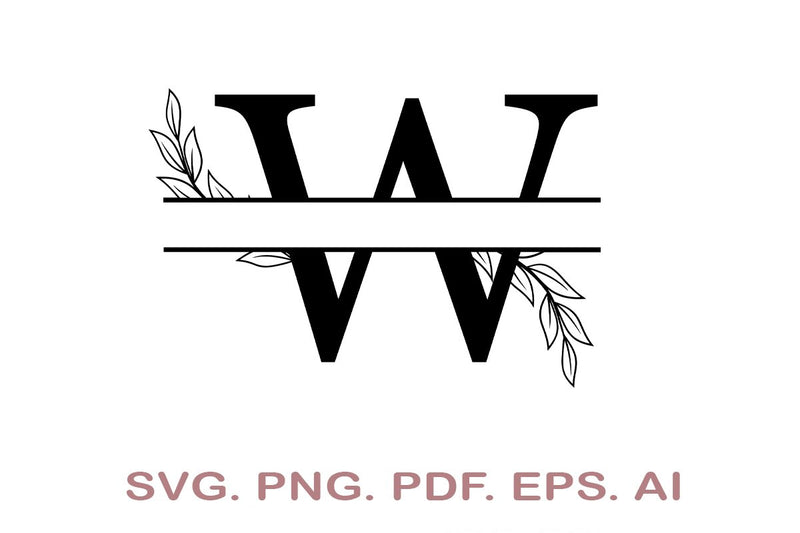 Split Letter SVG, Letter W SVG, Split Monogram SVG, Split Frame Alphabet, Split Alphabet SVG, Split Font SVG SVG MagicDesignUS 