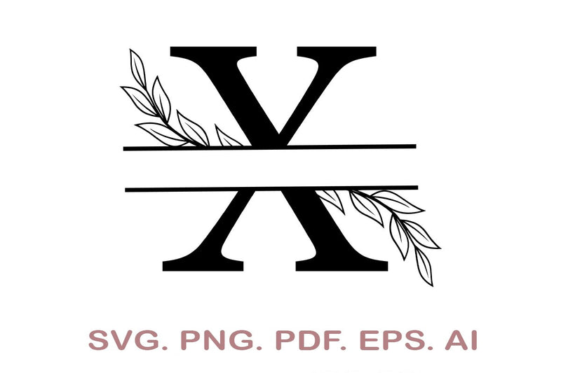Split Letter SVG, Letter X SVG, Split Monogram SVG, Split Frame ...