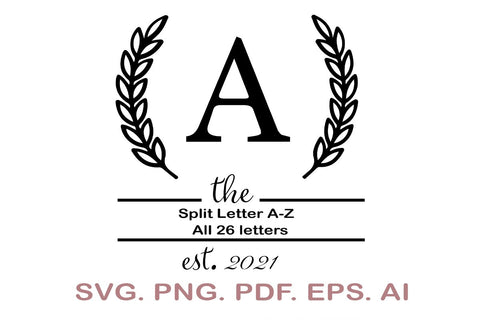 Split Letter SVG, Letters A-Z SVG, Split Monogram SVG, Split Frame Alphabet, Split Alphabet SVG, Split Font SVG SVG MagicDesignUS 