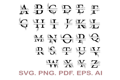 Split Letter SVG, Letters A-Z SVG, Split Monogram SVG, Split Frame Alphabet, Split Alphabet SVG, Split Font SVG SVG MagicDesignUS 