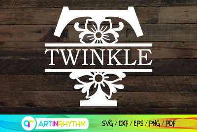 Split letter T monogram, Alphabet svg SVG Artinrhythm shop 