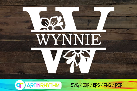 Split letter W monogram, Alphabet svg SVG Artinrhythm shop 