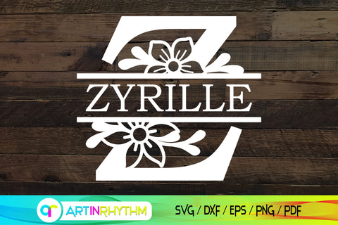 Split letter Z monogram, Alphabet svg SVG Artinrhythm shop 