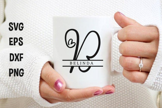 Split Letters A-Z - 26 Split monogram letters SVG Chamsae Studio 