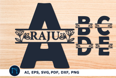 Split Letters A-Z SVG, Alphabet bundle sign SVG, laser cut SVG MD JOYNAL ABDIN 